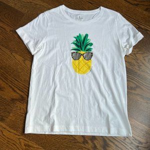 Size S Kate Spade White Pineapple T-Shirt
